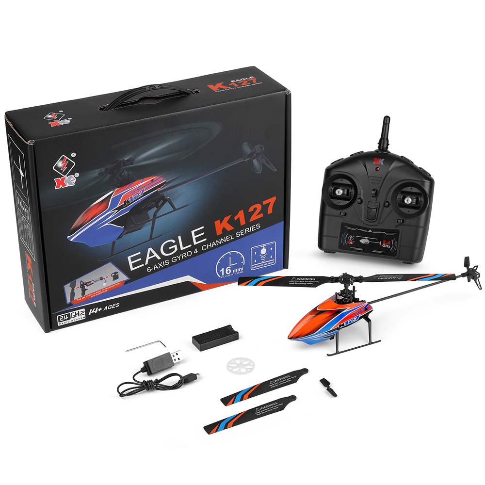 WLtoys XK K127 2.4G 4CH 6-Aixs - Rc Helicopter Nitro ulasan dan harga